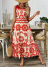 2024 Wool Printed Strap Casual Boho Dress
